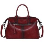 Iswee Genuine Leather Wine Satchel Tote Bag