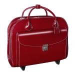 McKlein USA Red Leather Laptop Briefcase