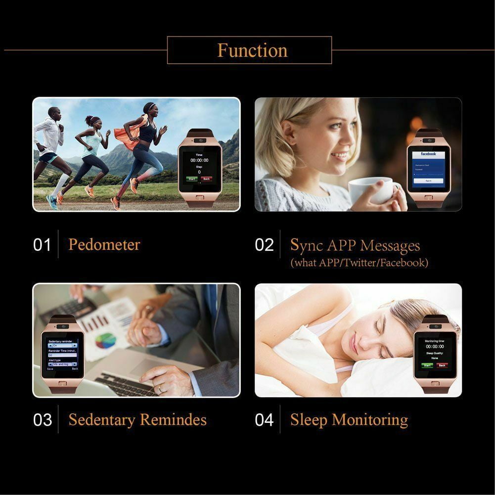 Waterproof Fitness Smartwatch with Heart Rate Monitor