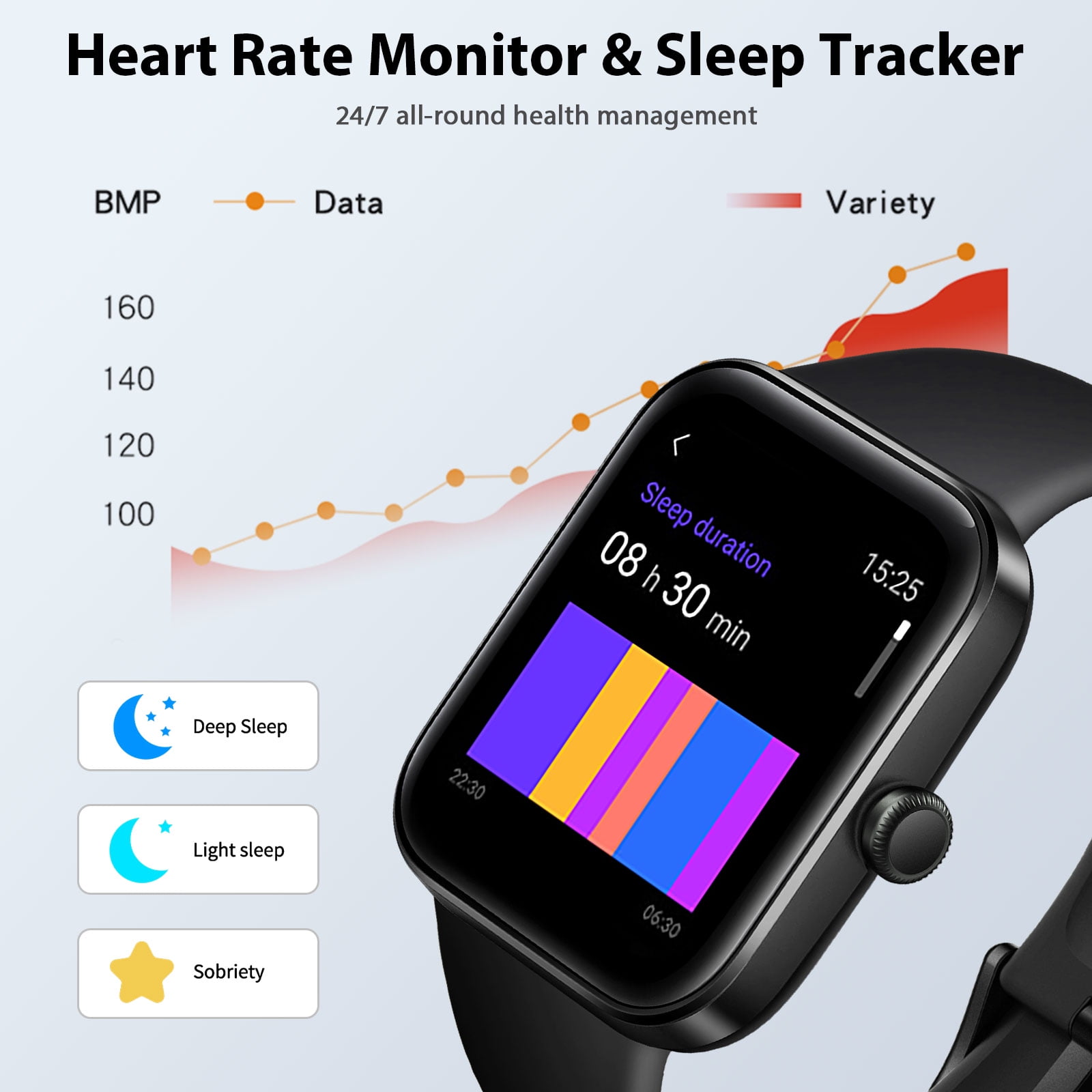 Waterproof Smartwatch Fitness Tracker for Android & iPhone