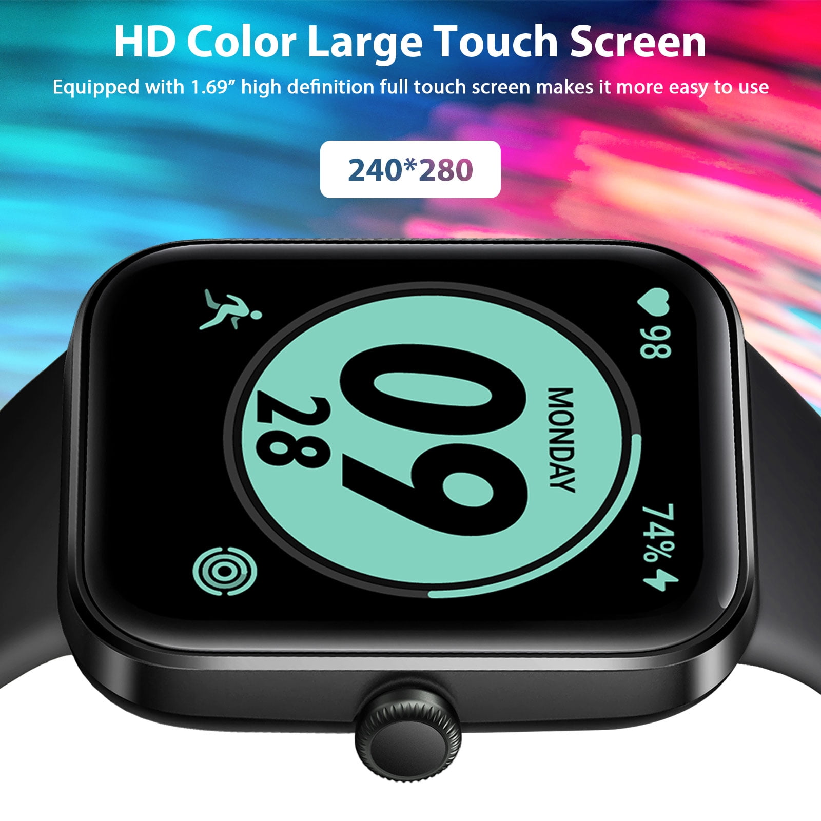 Waterproof Smartwatch Fitness Tracker for Android & iPhone