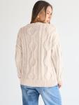 Cream Oversized Cable Knit Sweater for Women