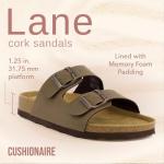 CUSHIONAIRE Women’s Cork Footbed Sandals - Brown