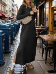 ANRABESS Women’s Black Loose Fit Maxi Dress