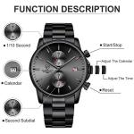 Stylish Men's Quartz Chronograph Watch in Black/Gray