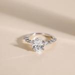 3 Carat Oval Cut Sterling Silver Engagement Ring