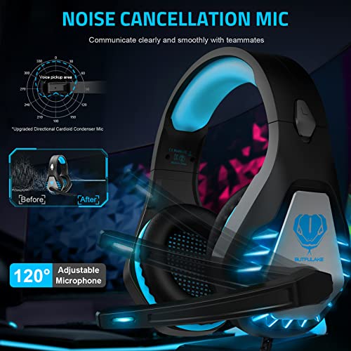 Pacrate LED Gaming Headset for PS4, Xbox, PC