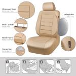 CAR PASS Beige Leather Seat Covers Full Set