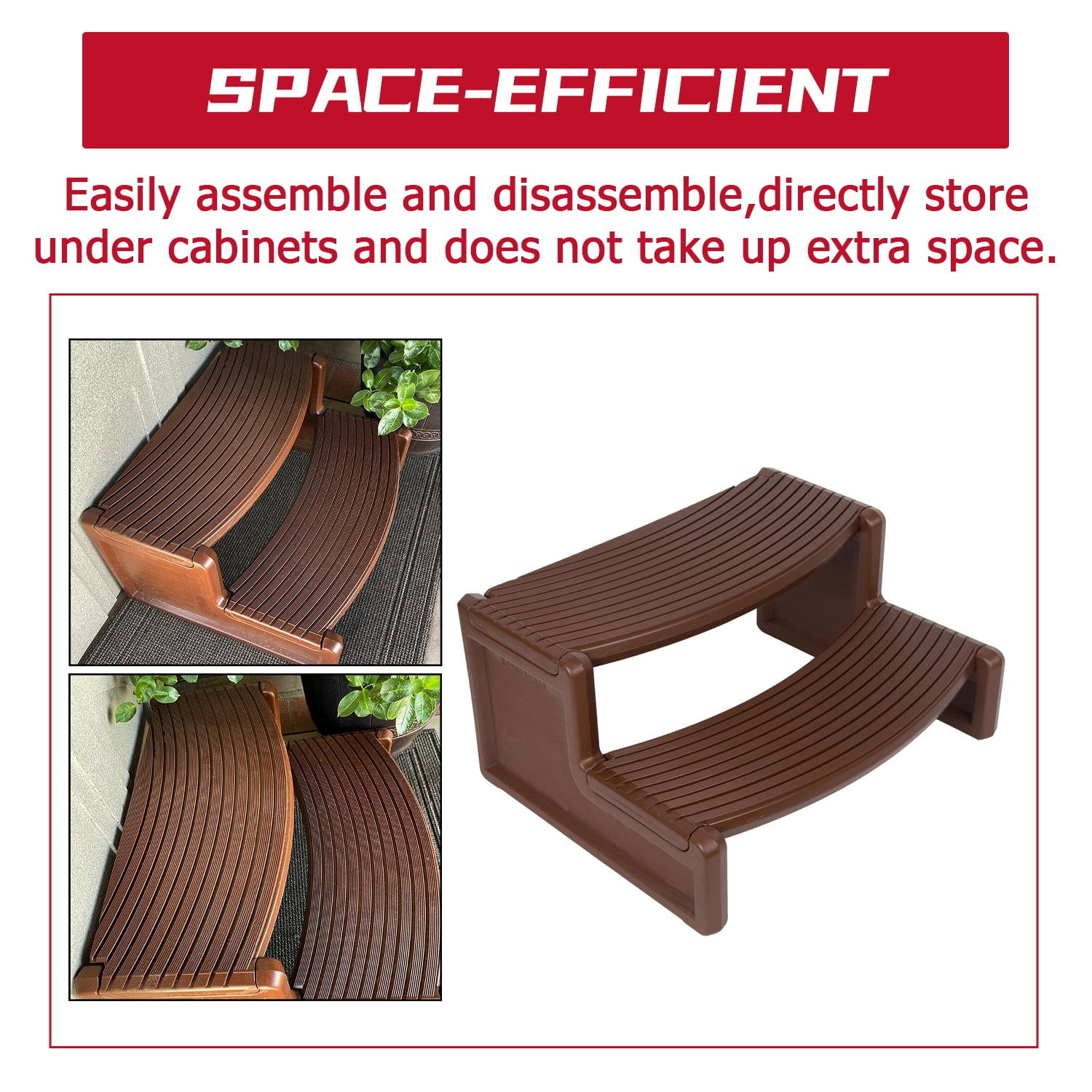 HECASA 2-Step Slip-Resistant Hot Tub Ladder