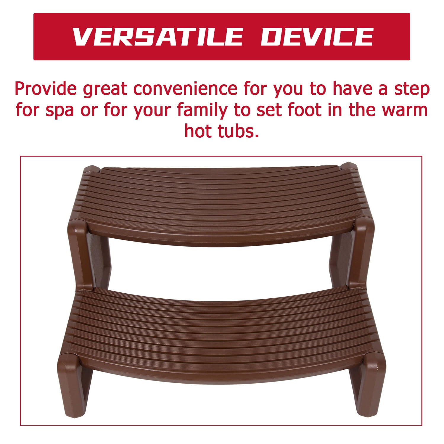 HECASA 2-Step Slip-Resistant Hot Tub Ladder