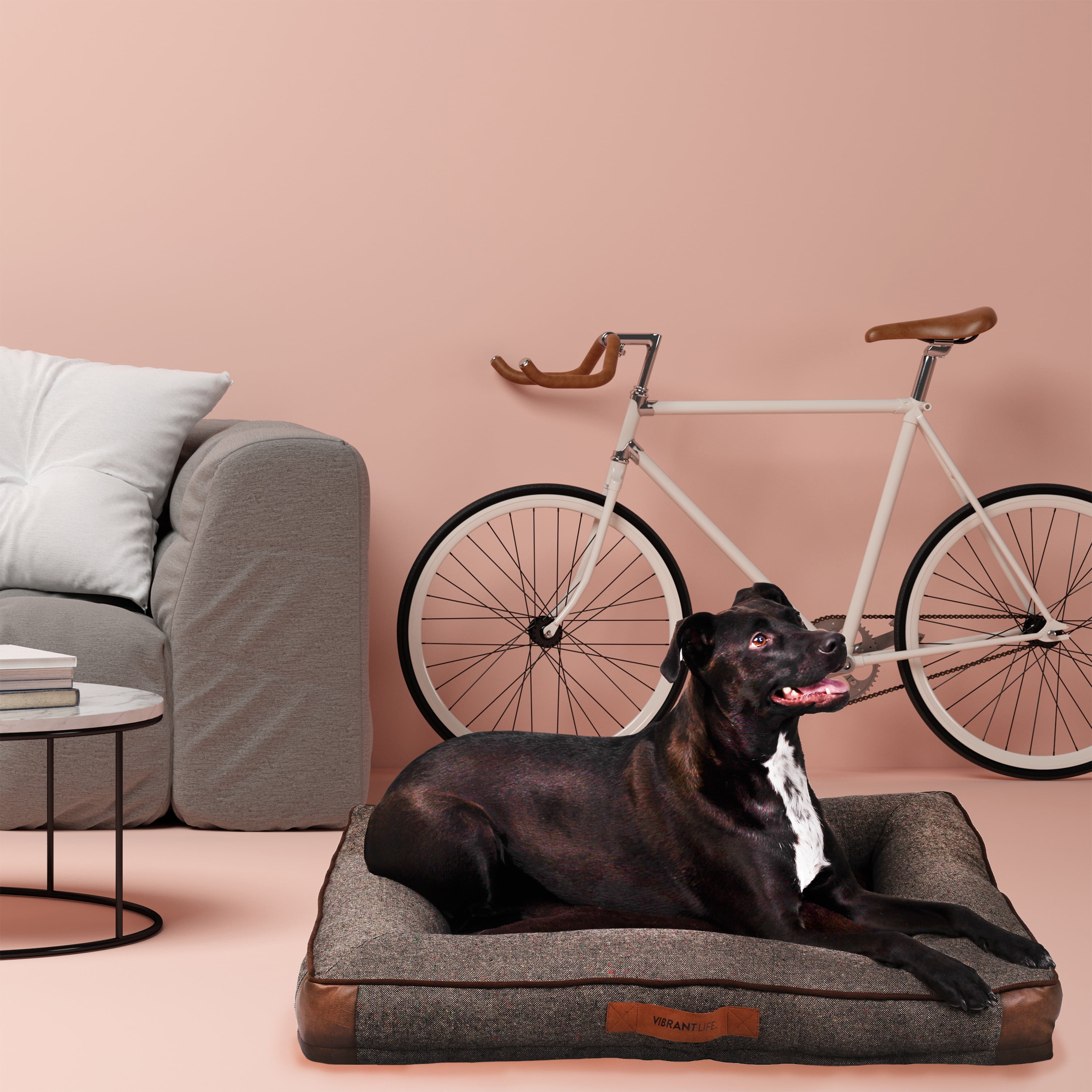 Large Comfort Orthopedic Bolster Cat Bed - Brown