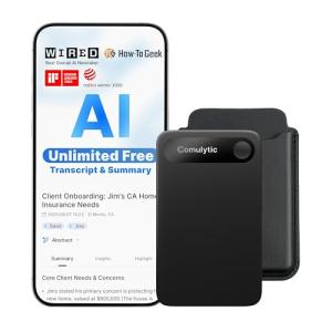 Comulytic Note Pro AI Voice Recorder with Case