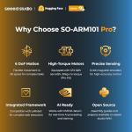 AI Robotic Arm Kit with Servo Motors – LeRobot SO-ARM101 Pro Low-Cost (Without 3D Printed Parts) | 6-DOF, Open-Source, Compatible with NVIDIA Jetson