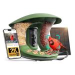Birdfy 2 Smart Bird Feeder with Camera, AI Identifies Bird Species, Dual-Lens 2K Camera for Live Streaming & Close-Up Photos, Solar-Powered Backyard Birdwatching Gift