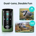 Birdfy 2 Smart Bird Feeder with Camera, AI Identifies Bird Species, Dual-Lens 2K Camera for Live Streaming & Close-Up Photos, Solar-Powered Backyard Birdwatching Gift