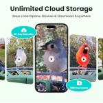 Birdfy 2 Smart Bird Feeder with Camera, AI Identifies Bird Species, Dual-Lens 2K Camera for Live Streaming & Close-Up Photos, Solar-Powered Backyard Birdwatching Gift