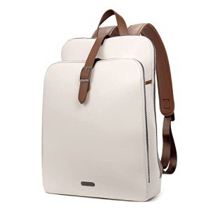 CLUCI Vintage Leather Laptop Backpack for Women