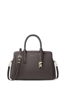 Michael Kors Laila Medium Satchel in Chocolate Leather