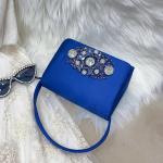 Luxury Satin Diamond Clutch Bag for Evening Events