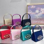 Luxury Satin Diamond Clutch Bag for Evening Events