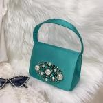 Luxury Satin Diamond Clutch Bag for Evening Events