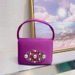 Luxury Satin Diamond Clutch Bag for Evening Events