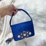 Luxury Satin Diamond Clutch Bag for Evening Events