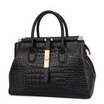 Crocodile-Print Leather Tote Bag for Women