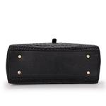 Crocodile-Print Leather Tote Bag for Women