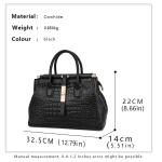 Crocodile-Print Leather Tote Bag for Women