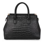 Crocodile-Print Leather Tote Bag for Women