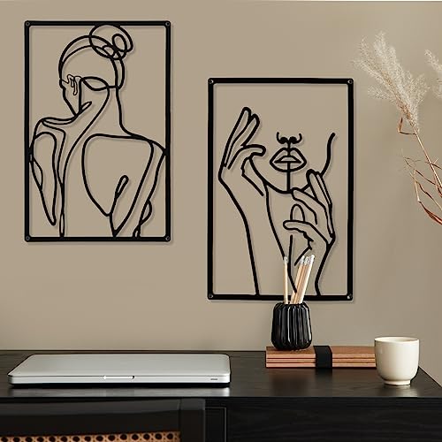 Minimalist Metal Wall Art - Abstract Woman Design