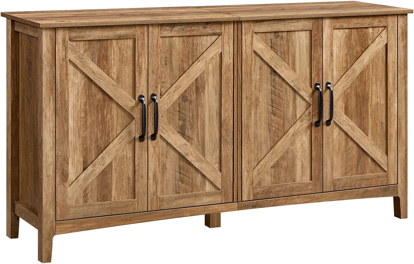 VASAGLE Rustic Walnut Sideboard with Adjustable Shelves