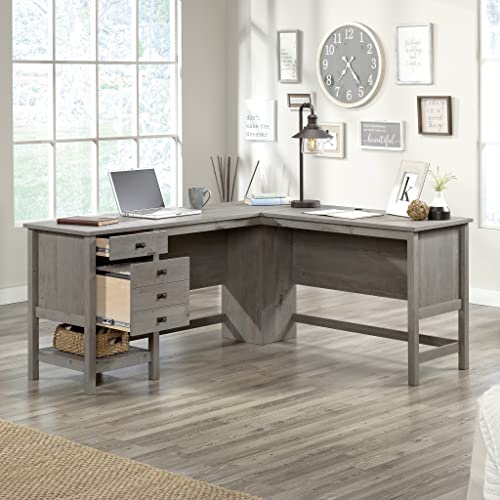 Sauder Cottage Road L-Shaped Desk in Mystic Oak
