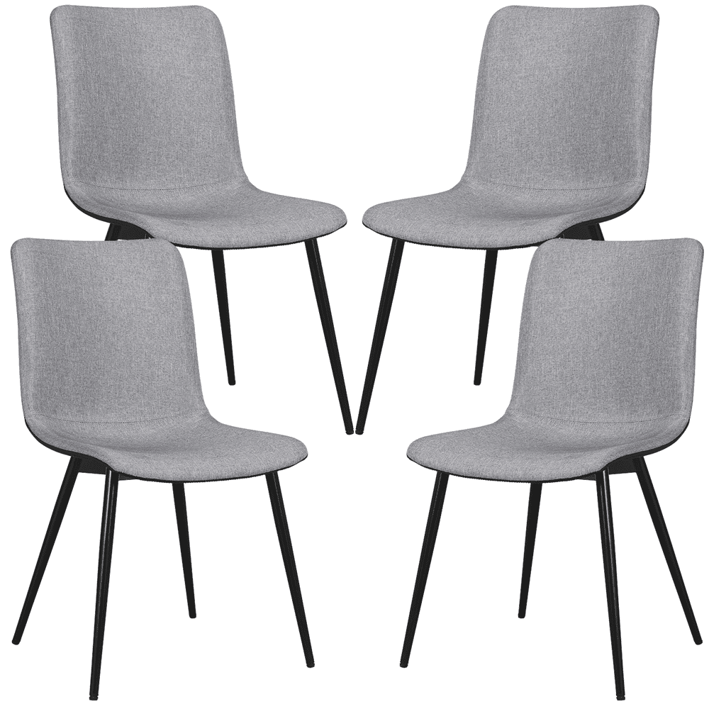 Set of 4 Gray Dining Chairs for Kitchen