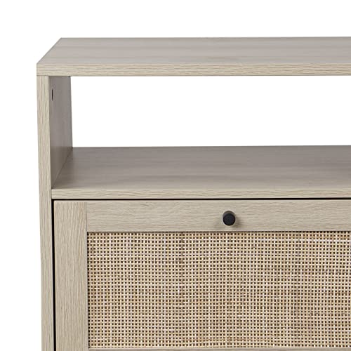 Nathan James Mina Accent Table with Rattan Storage