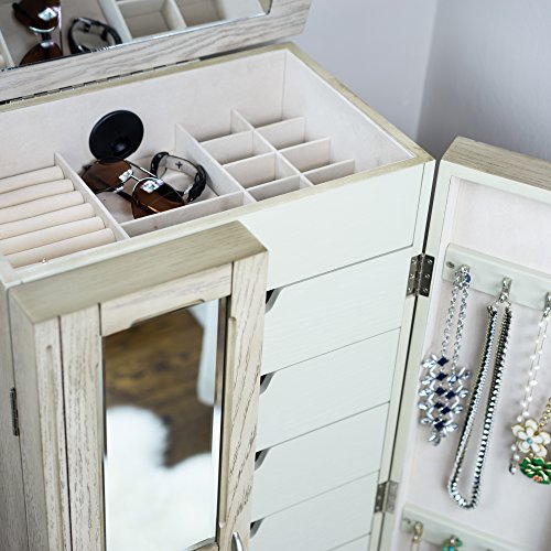 Hives & Honig Chelsea Jewelry Armoire in Taupe Mist