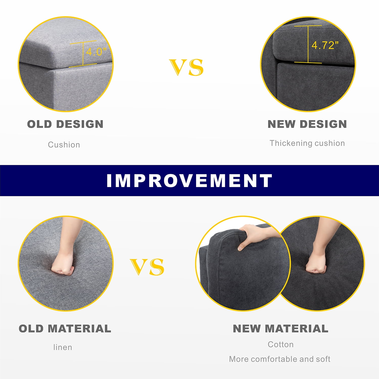 Dark Gray Convertible L-Shaped Sectional Sofa