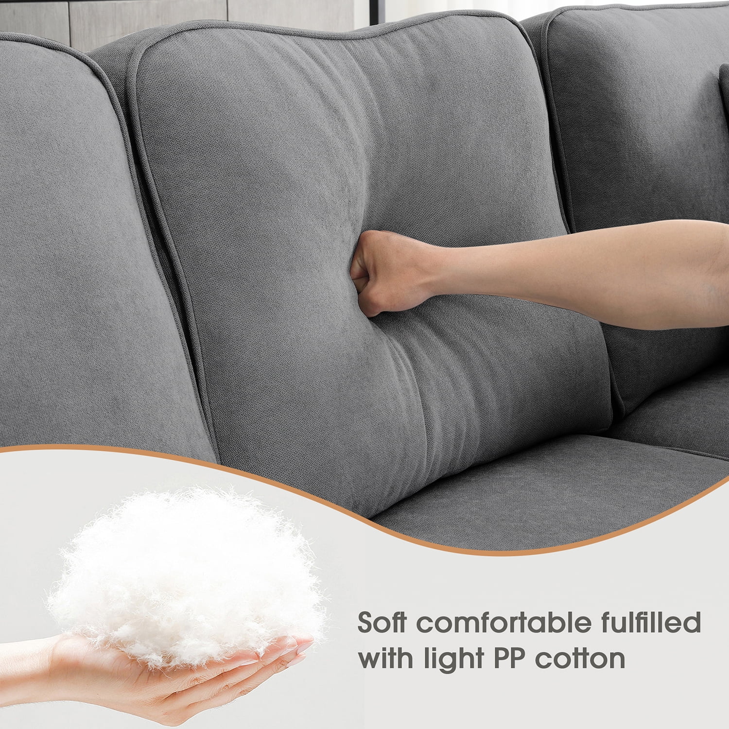 Dark Gray U-Shaped Modular Sectional Sofa with Recliner