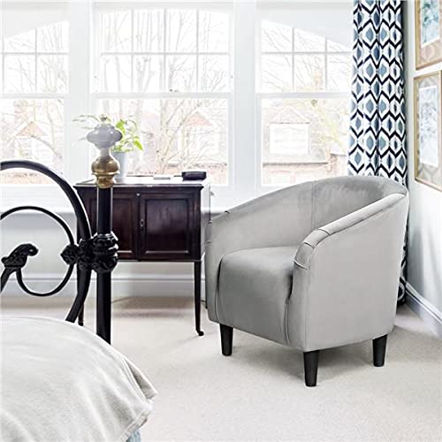 Set of 2 Gray Velvet Accent Chairs