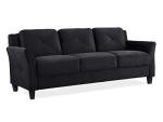 Harrington Black Microfiber Sofa by Lifestyle Solutions