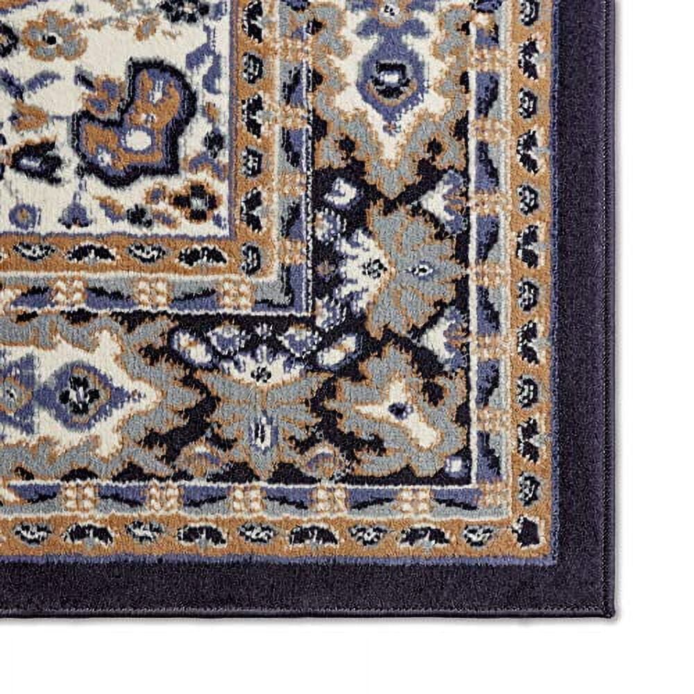 Navy Blue Traditional Medallion Area Rug, 200x300 cm