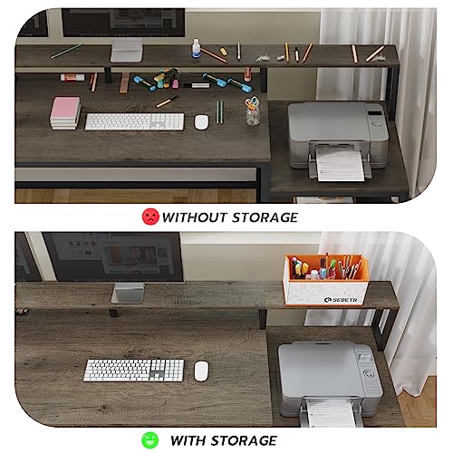 L Shaped Desk with File Drawer and Power Outlet