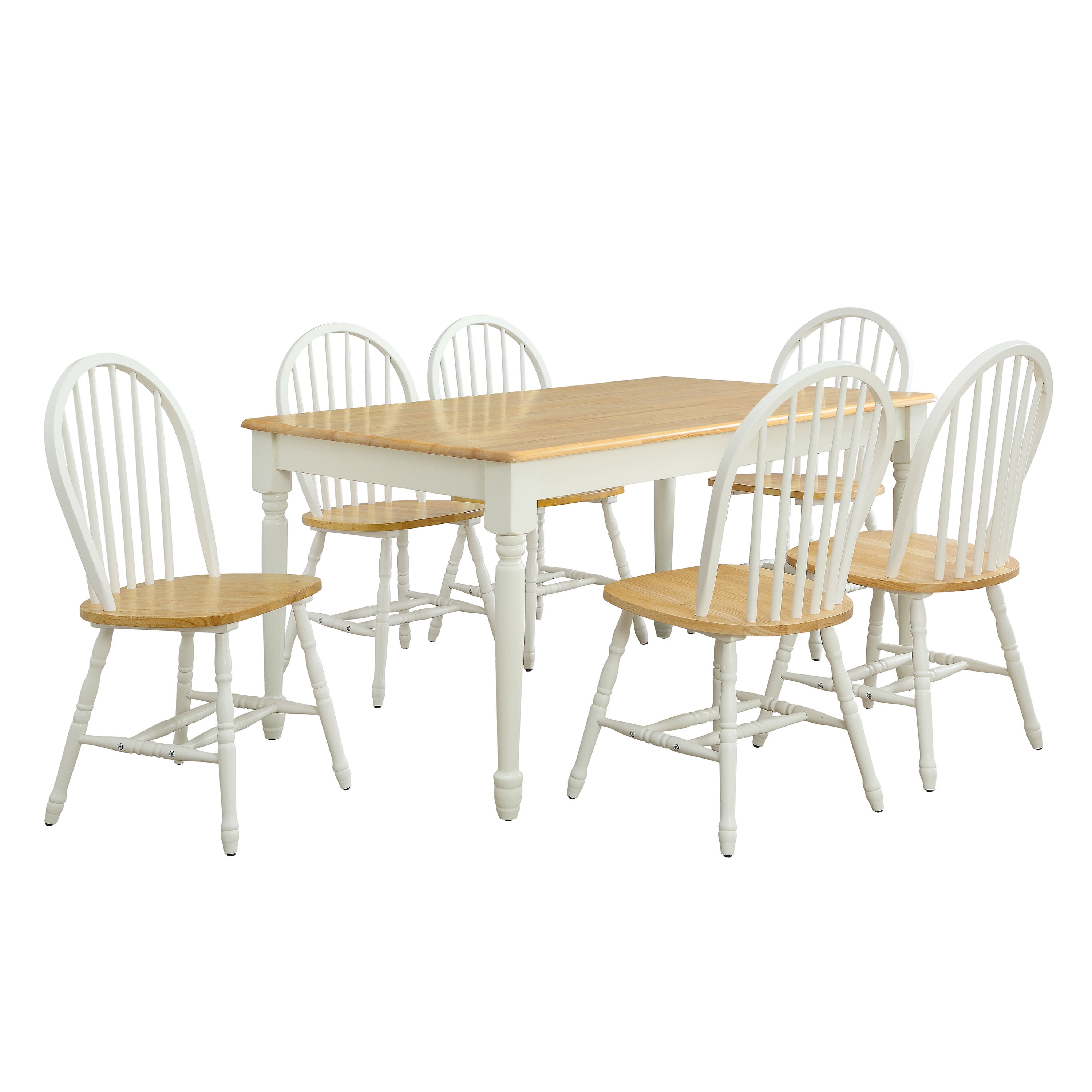 Autumn Lane Windsor Dining Chairs, White/Oak (Set of 2)