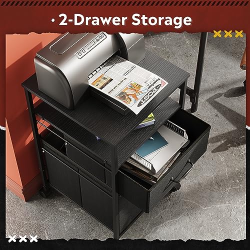 DEVAISE 2 Drawer Rolling File Cabinet and Printer Stand