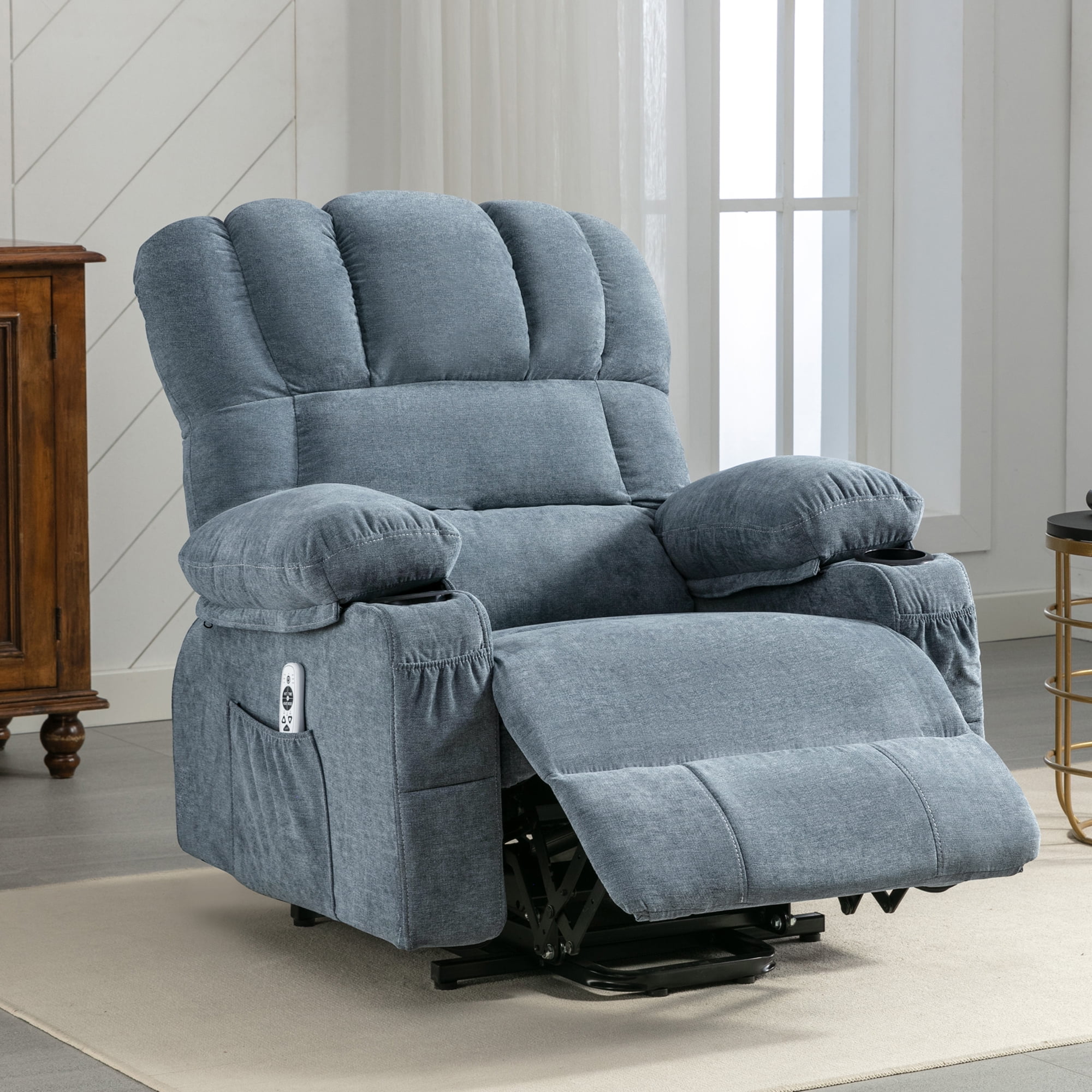 Heavy Duty Manual Recliner Sofa - Beige