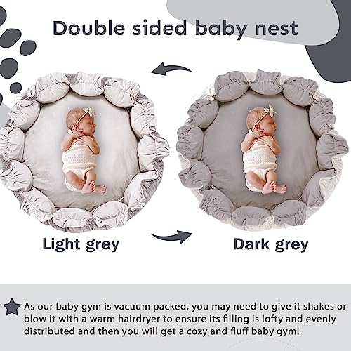Grey Plush 5-in-1 Baby Gym Playmat
