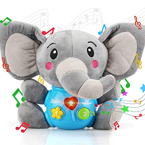 Musical Plush Elephant Toy for Babies 0-12 Months