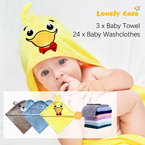 3-Pack Baby Hooded Towel & Washcloth Set