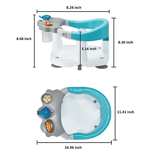 Ergonomic Baby Bath Seat with Rotating Toys